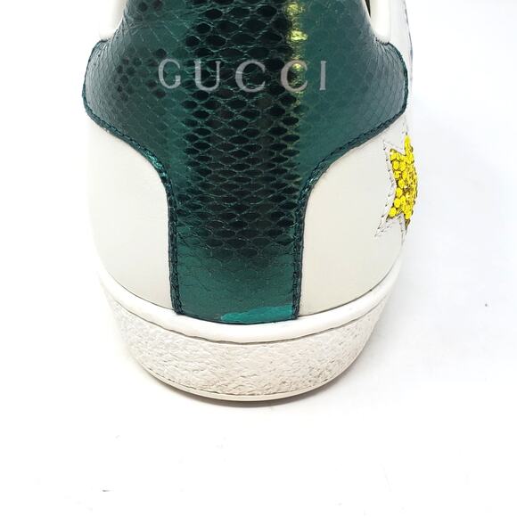 Custom Gucci Swarovski Crystal Ace Metallic Star Sneakers Leather 454562 Size 39 - Picture 15 of 16